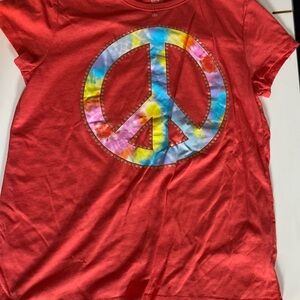 Kids Orange Peace Sign T-Shirt